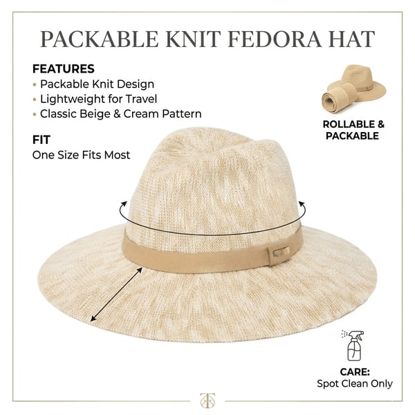 Lumanee® Packable Knit Fedora Hat