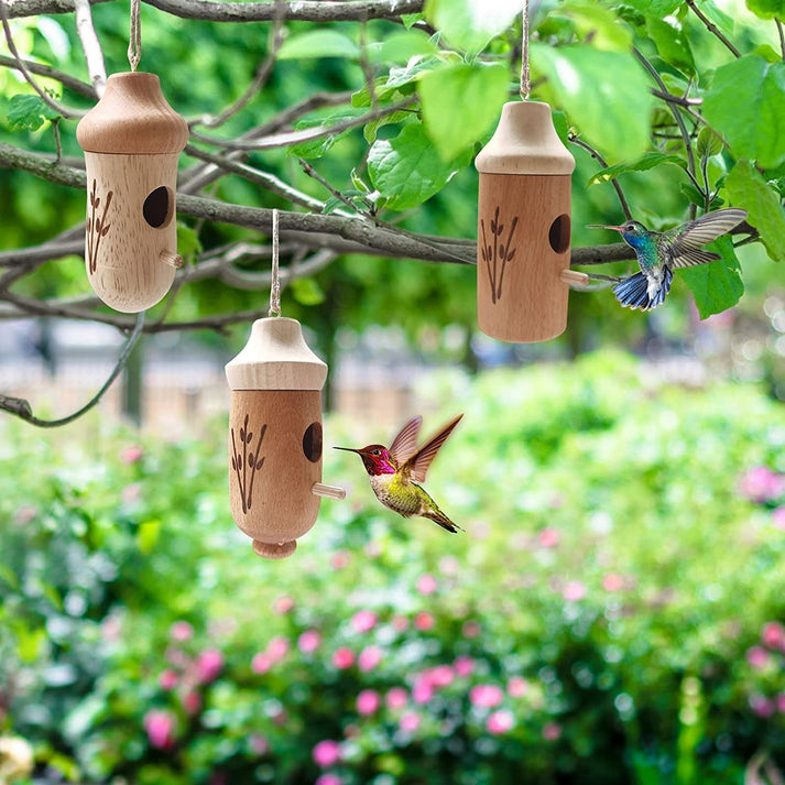 LUMANEE® Wooden Hummingbird House (Set 3 Pcs)