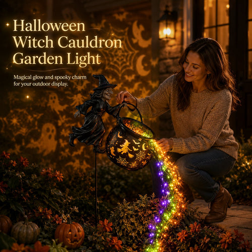 🔥Last Day 49% OFF🎃Halloween Witch Cauldron Garden Light