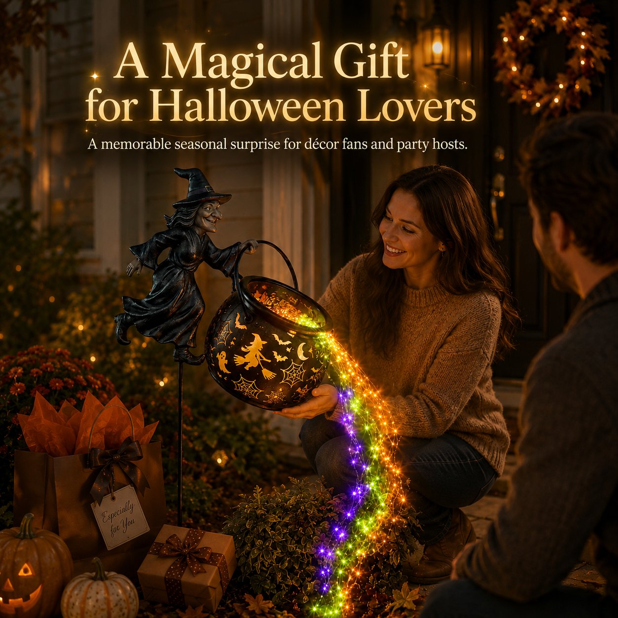 🔥Last Day 49% OFF🎃Halloween Witch Cauldron Garden Light