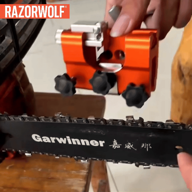 Using the RazorWolf Chainsaw Sharpener