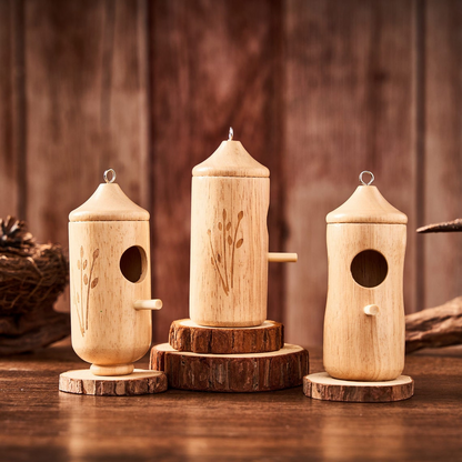 LUMANEE® Wooden Hummingbird House (Set 3 Pcs)